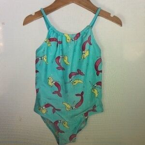 Turquoise Mermaid Print One-Piece Swimsuit
